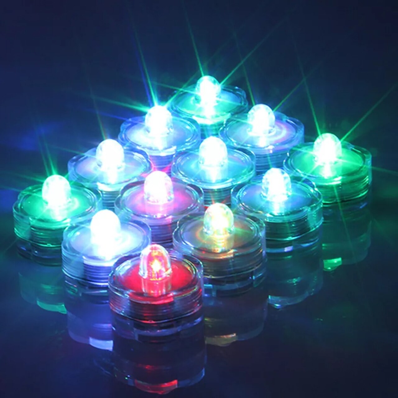 Submersible Waterproof LED Tea Lights, Flameless Party Candles